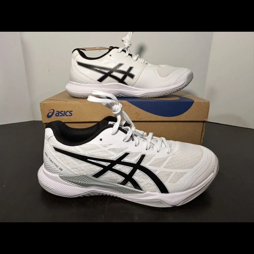 Asics Gel-Tactic 12 Volleyball Shoes Sneakers White/Black Mens Size 8